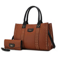 Load image into Gallery viewer, (cognac)Davina Tote Set w/wallet her Crossover Womens Purse by Mia K - BagNook
