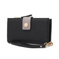 Load image into Gallery viewer, (black-silver)Solene Vegan Leather Women Wristlet Wallet by Mia K - BagNook
