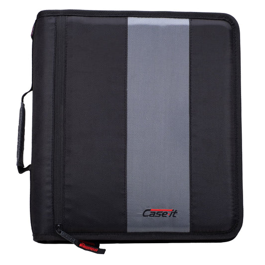 (jet black)The Classic - 2 Inch Zipper Binder w/Shoulder Strap - BagNook
