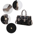 Load image into Gallery viewer, (pewter)Genevieve Duffel Color Block by Mia k - BagNook

