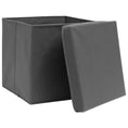 Load image into Gallery viewer, Storage Boxes w/Lids 4pc 12.6"x12.6"x12.6" Fabric - Gray - BagNook
