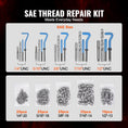Load image into Gallery viewer, VEVOR 131 PCS Helicoil Thread Repair Kit SAE Tool 1/4 5/16 3/8 7/16 1/2 in UNC - BagNook
