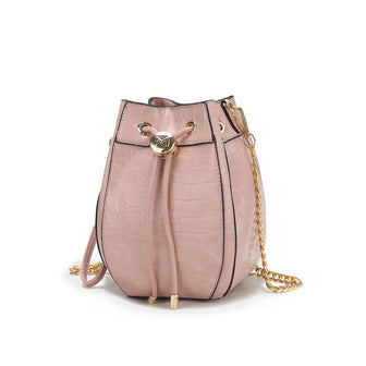 (rose)Cassidy Crocodile Embossed Women's Shoulder Bag by Mia k - BagNook