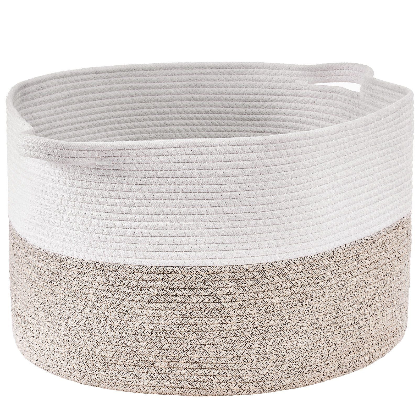 VEVOR Cotton Rope Storage Basket (20 x 20 x 13 in) 17.7gal Capacity - BagNook