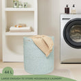 Load image into Gallery viewer, Recycled Cotton Laundry Basket - White Blue Mélange Woven Rope - BagNook
