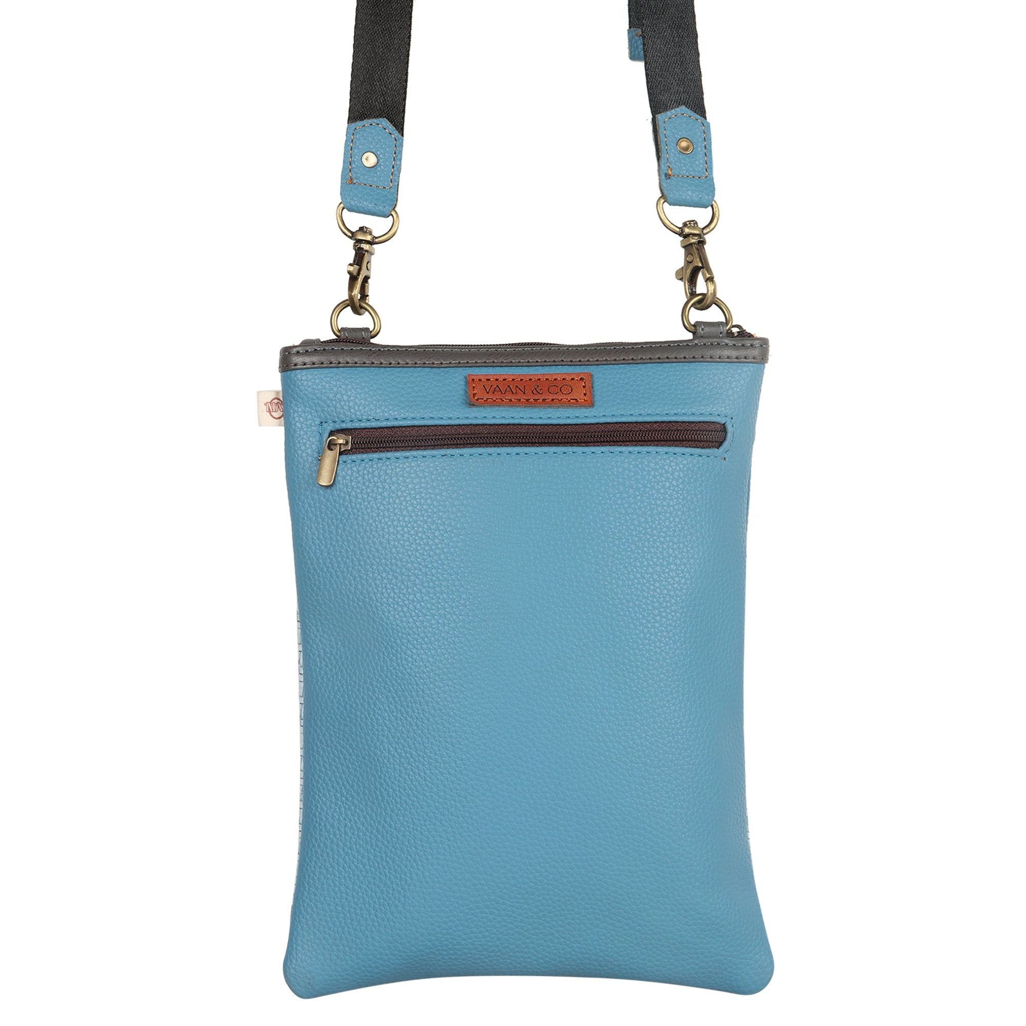FOXIE - Brisk Crossbody w/Front Cellphone Pocket - Blue - BagNook