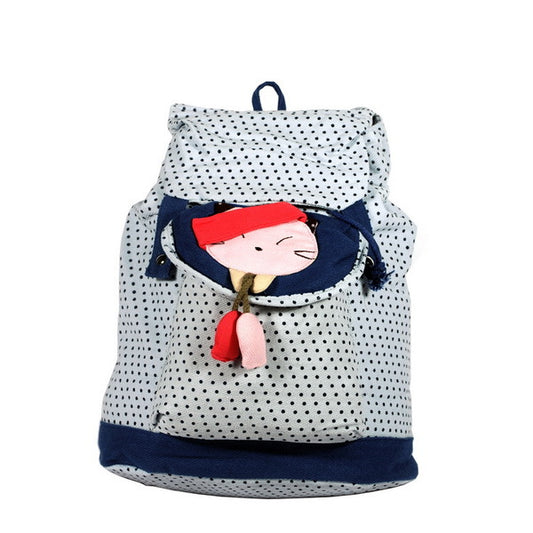 Lovely Doll 100% Cotton Fabric Art School Backpack - BagNook