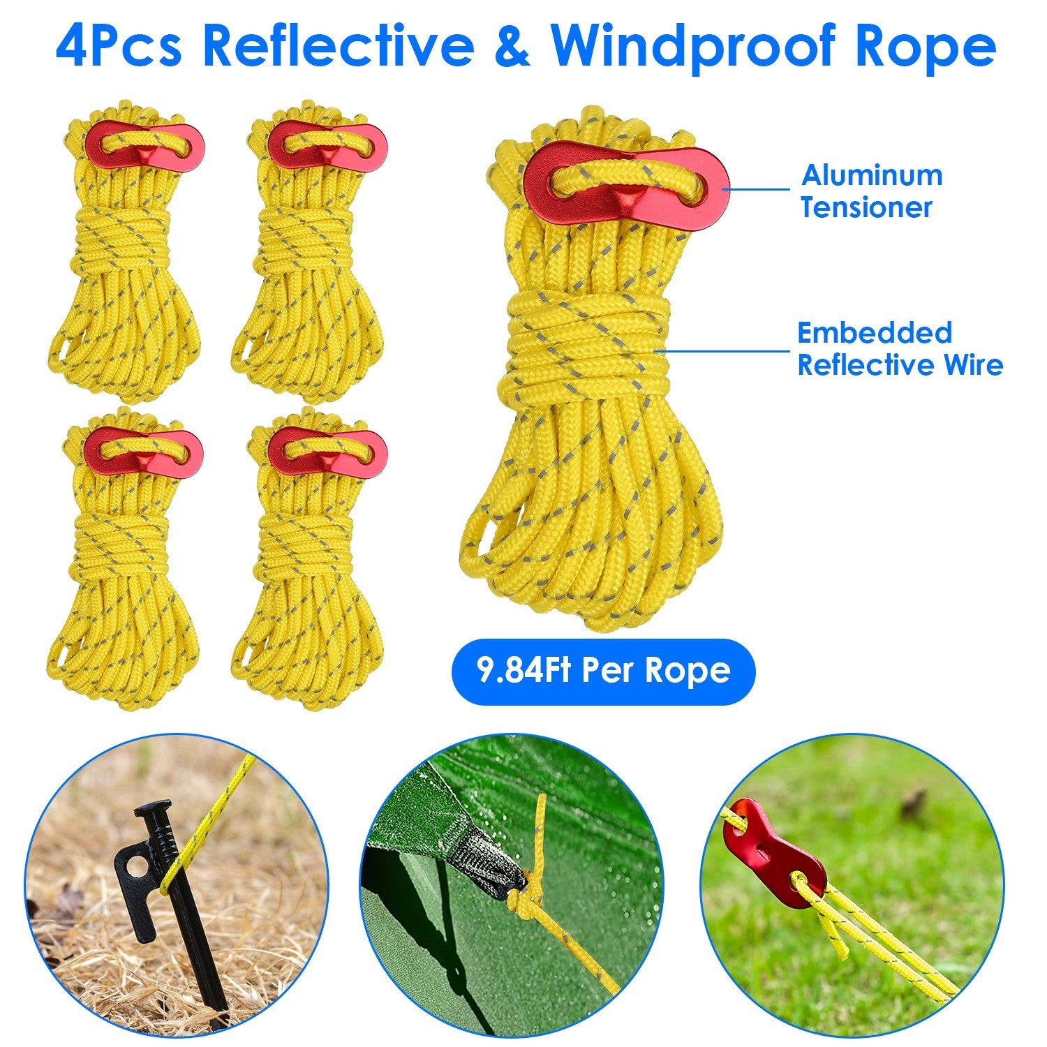 Tent Stakes Camping Accessories Kit - BagNook