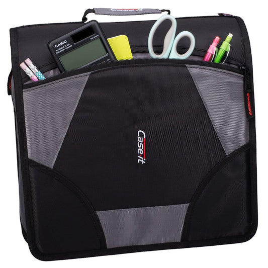 (jet black)The King-Sized Zip Tab -4 Inch Binder w/Removeable file folder - BagNook