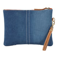 Load image into Gallery viewer, Max Patchwork Denim Wristlet - Upcycled - BagNook
