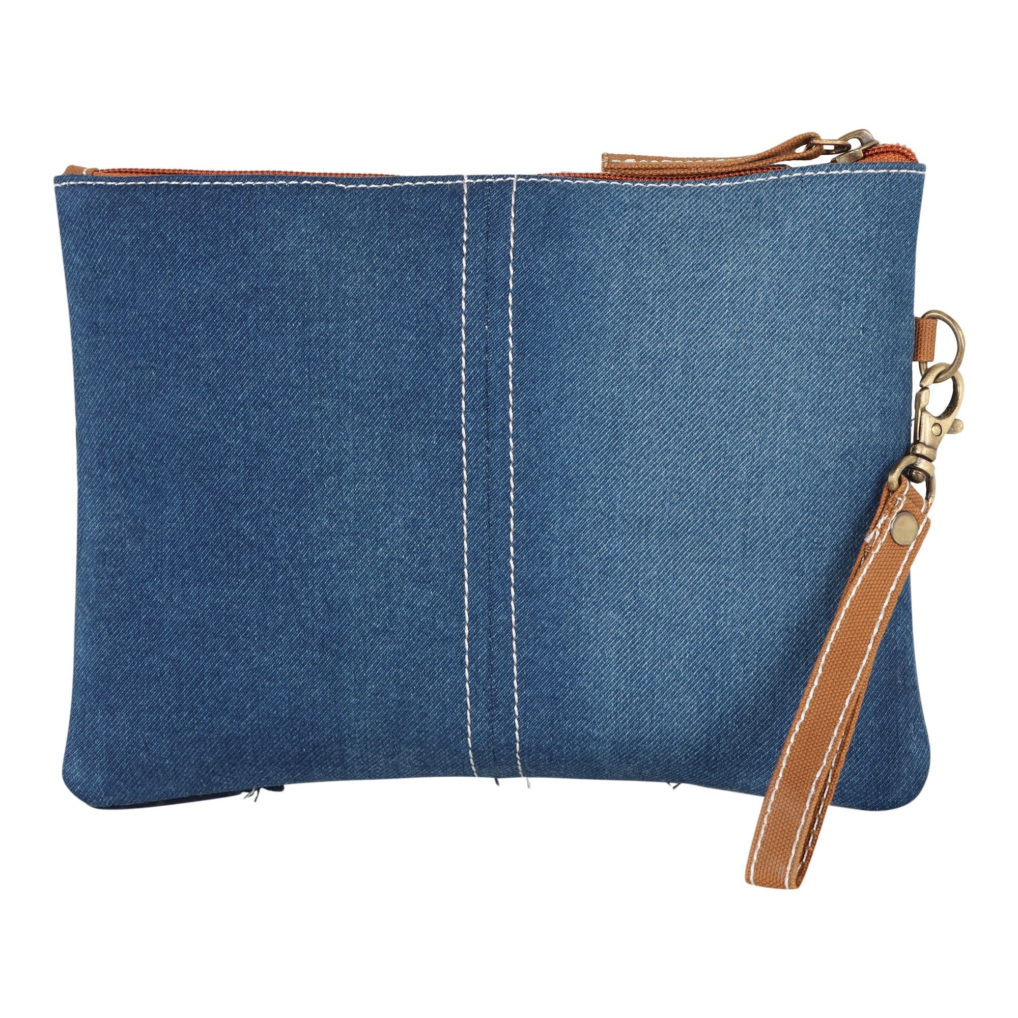 Max Patchwork Denim Wristlet - Upcycled - BagNook