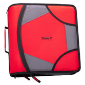 (fire engine red)The King-Sized Zip Tab -4 Inch Binder w/Removeable file folder - BagNook
