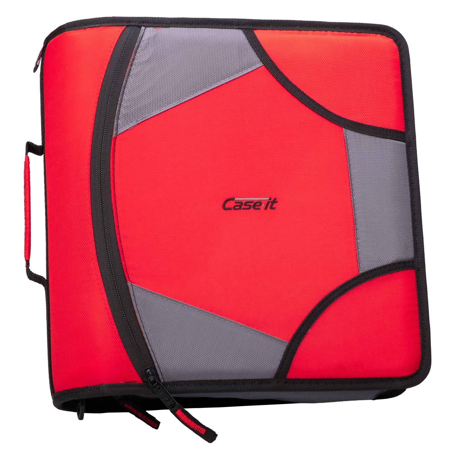 (fire engine red)The King-Sized Zip Tab -4 Inch Binder w/Removeable file folder - BagNook