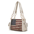 Load image into Gallery viewer, (beige)Alaina Vegan Leather Women Flag Shoulder Bag by Mia K - BagNook
