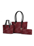 Load image into Gallery viewer, (burgundy)Lady II M Signature Tote & Wallet Set by Mia k - BagNook
