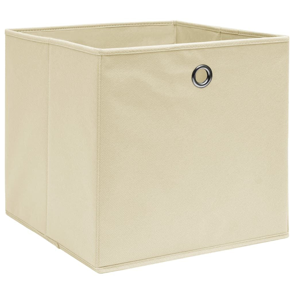 Storage Boxes 4 pcs Non-woven Fabric 11"x11"x11" - Cream - BagNook