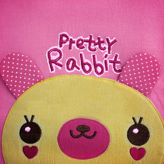 [Pretty Rabbit] Embroidered Applique Kids Fabric Tote Bag - BagNook