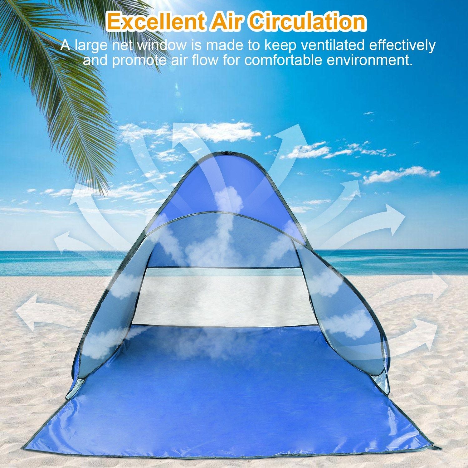 (blue)PopUp Sunshade w/Bag - BagNook