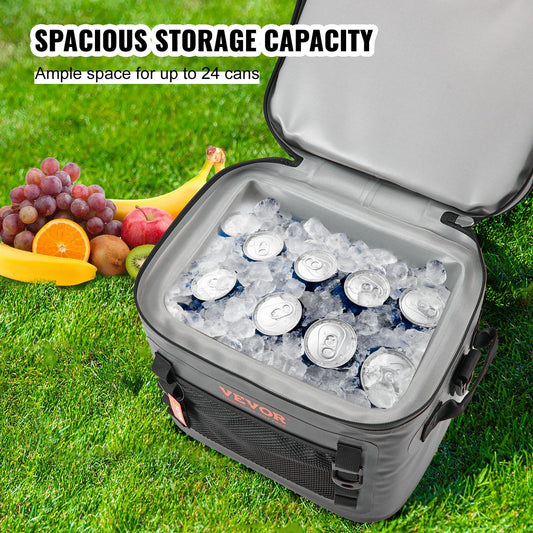 VEVOR Soft Cooler Bag, 24 Cans, Dark Gray - BagNook