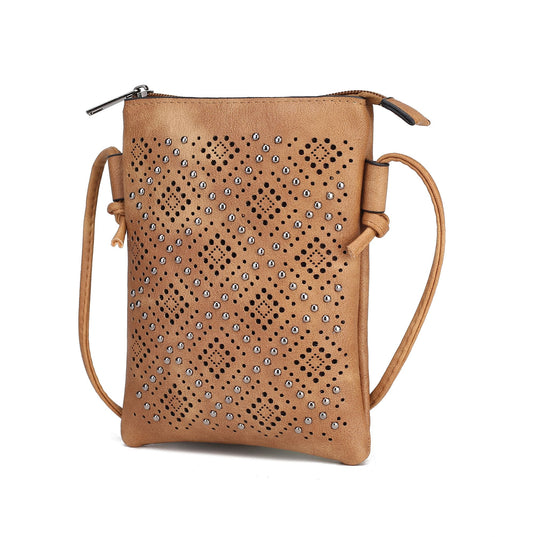 (beige)Leysha Vegan Leather Crossbody Handbag by Mia K - BagNook