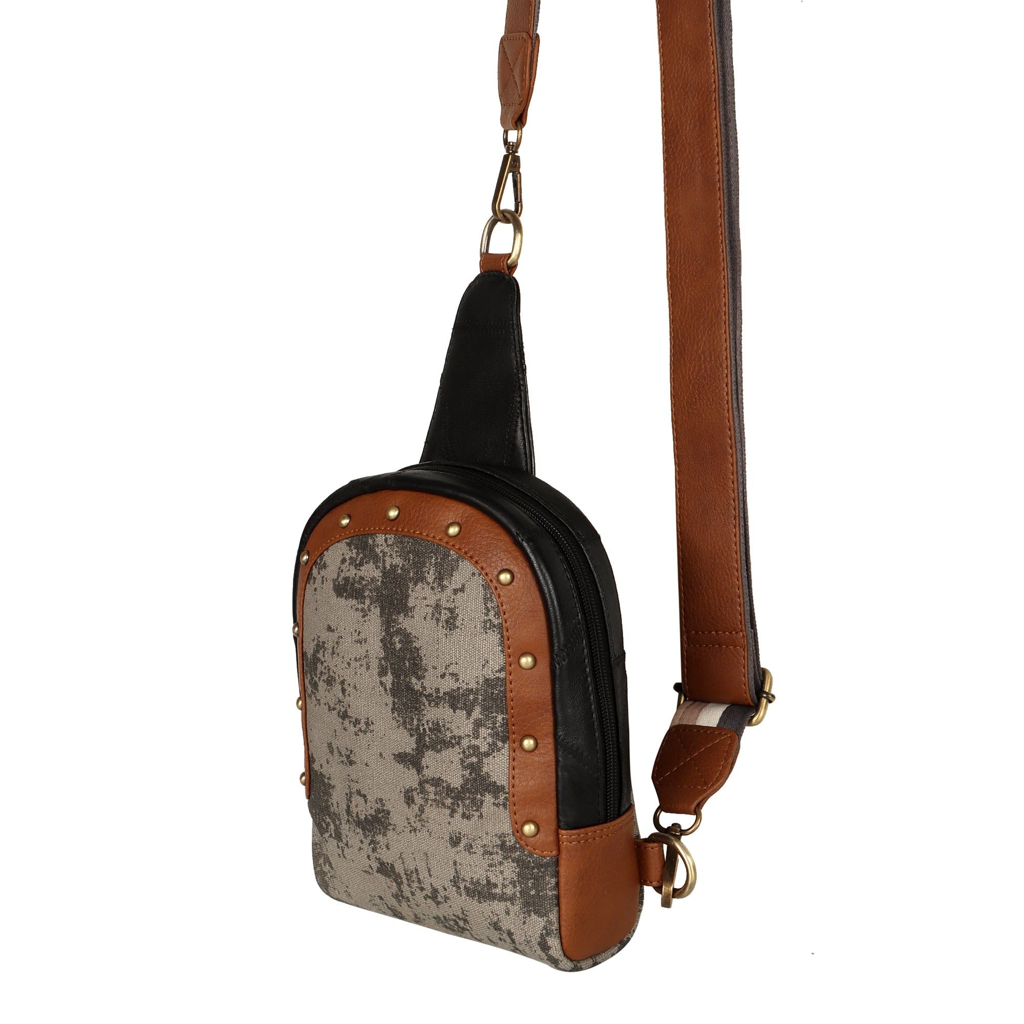 Tour Sling backpack w/ Front Pocket - Carbon Grey - Upcycled - BagNook