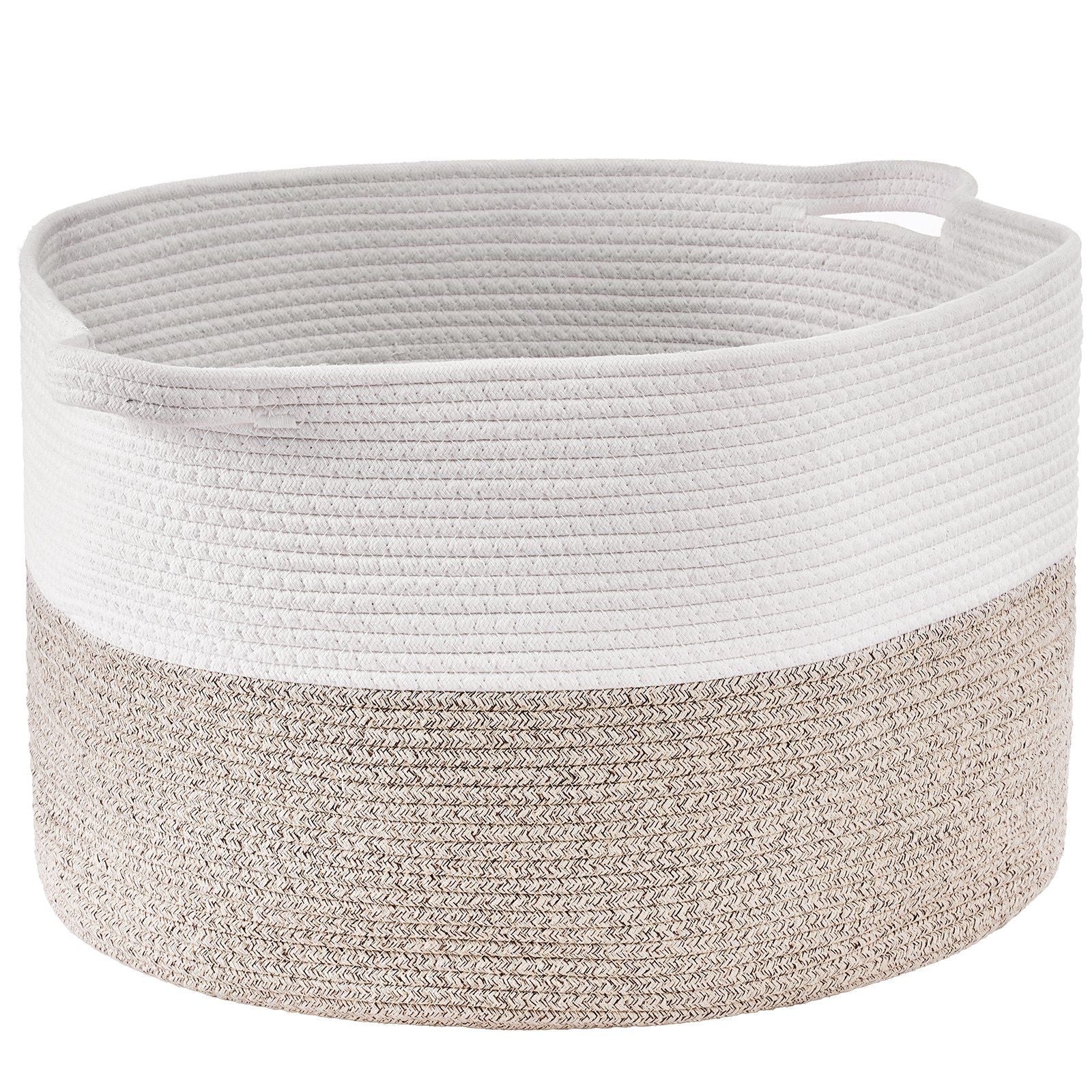 VEVOR Cotton Rope Storage Basket (22 x 22 x 14 in) 23gal Capacity - BagNook