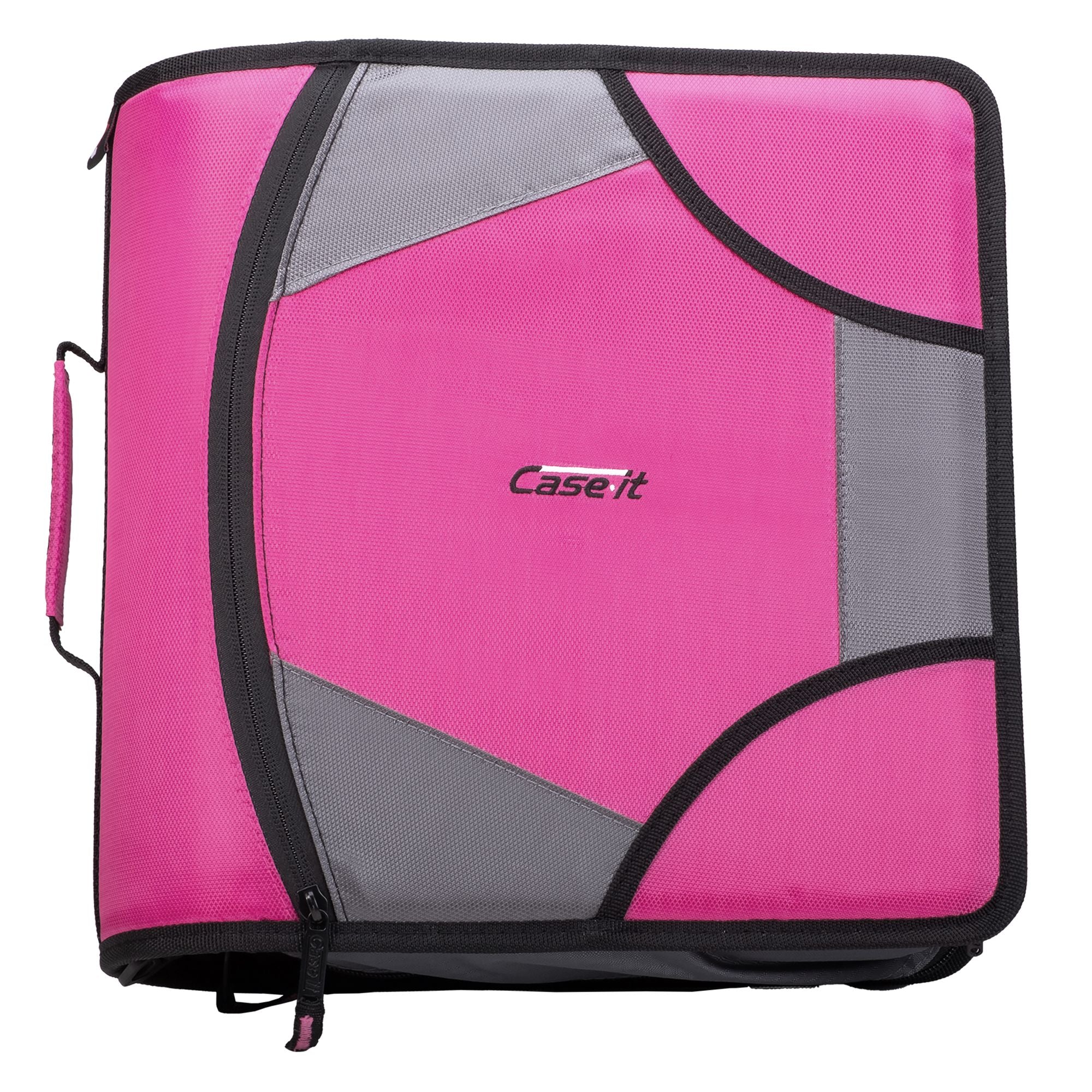 (magenta)The King-Sized Zip Tab -4 Inch Binder w/Removeable file folder - BagNook