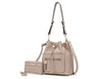 Load image into Gallery viewer, (taupe)Larissa Women's Bucket Bag with Wallet by Mia k - BagNook
