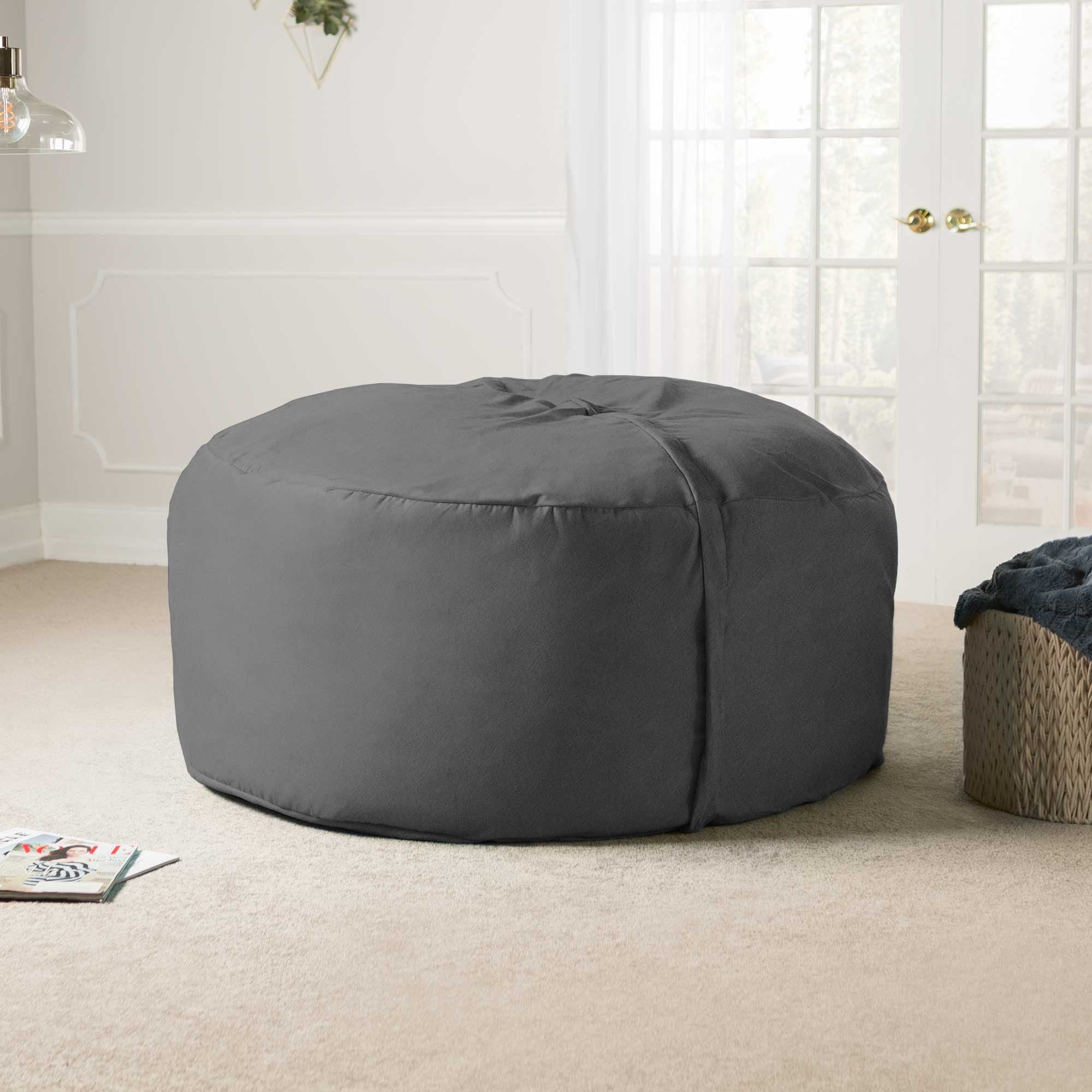 Jaxx Saxx 5 Ft Large Bean Bag, Charcoal - BagNook