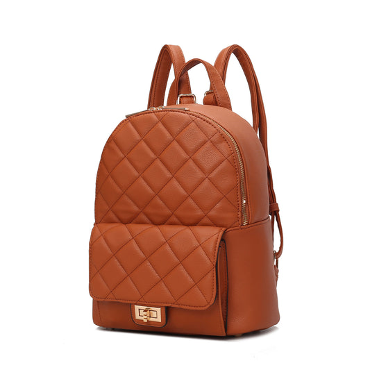 (brown)Dimitria Quilted Daypack by Mia K - BagNook