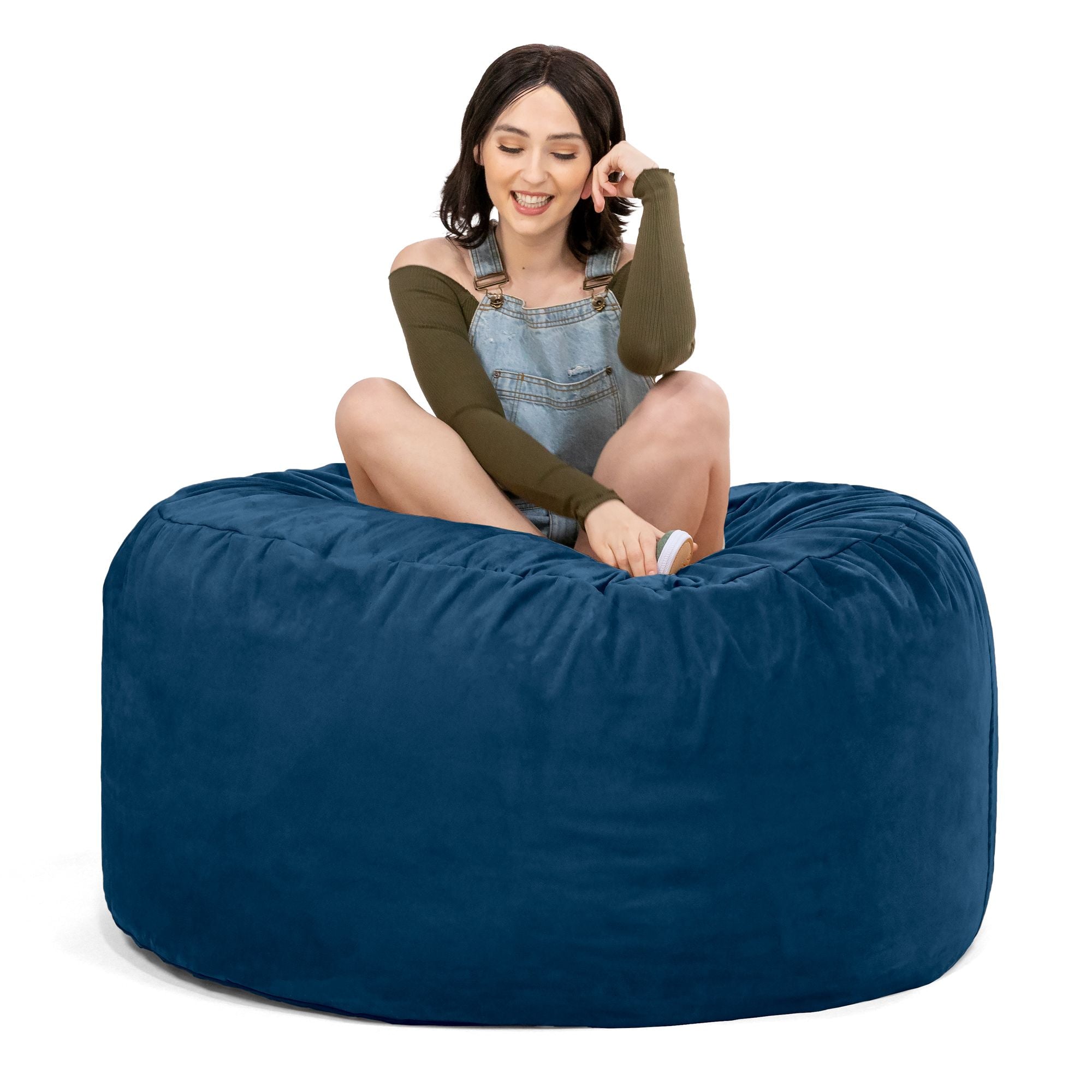 Jaxx Saxx 4 Foot Round Bean Bag, Navy - BagNook