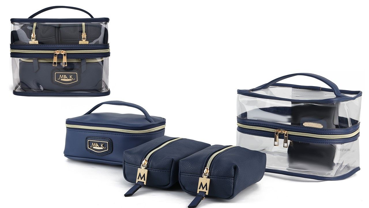 (navy)Emma Cosmetic 4pc Set by MiaK - BagNook