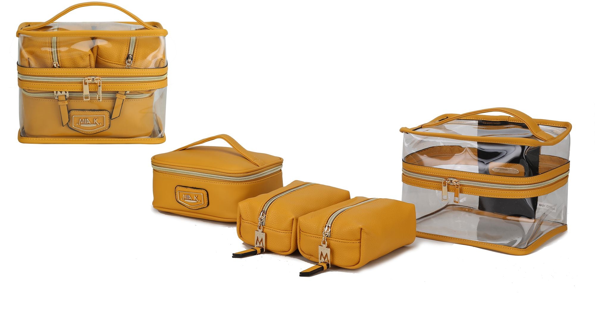(mustard)Emma Cosmetic 4pc Set by MiaK - BagNook