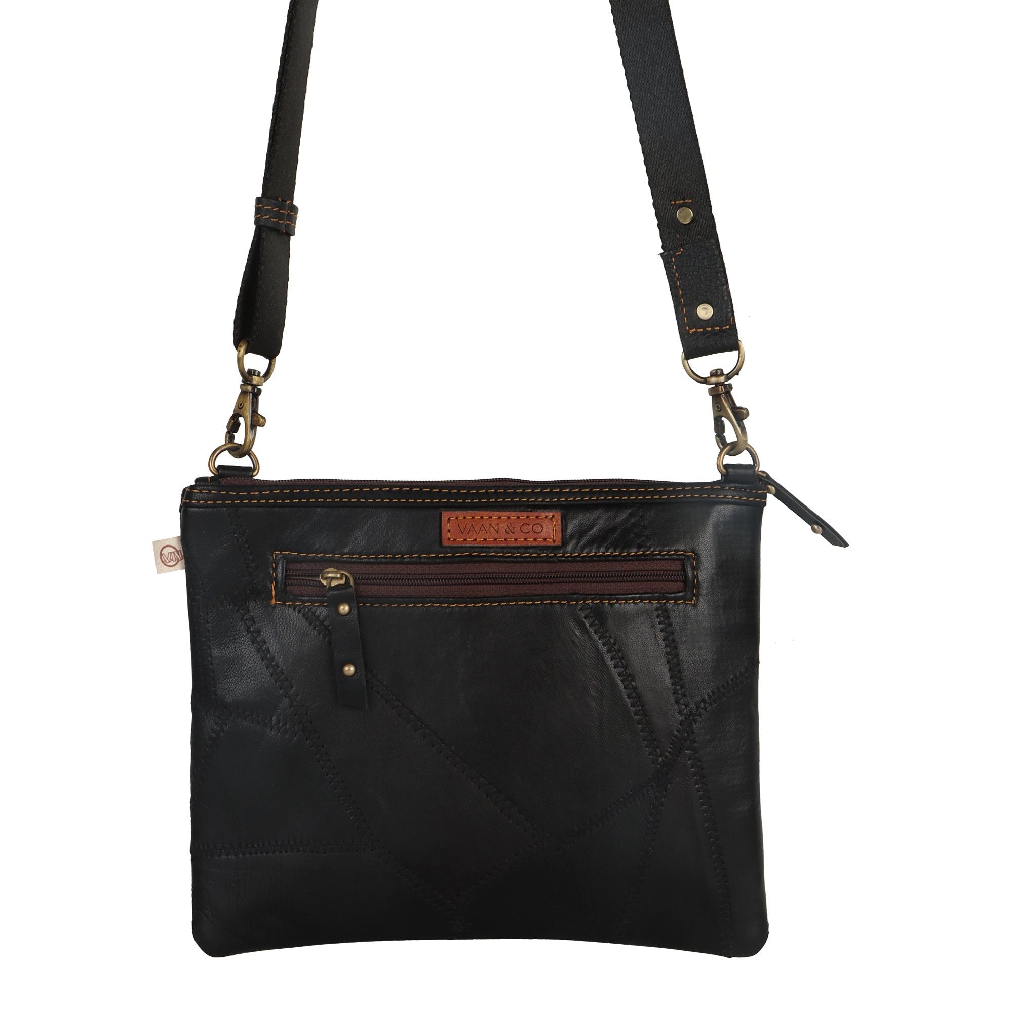 Grayson Wide Crossbody - Upcycled Leather - BagNook
