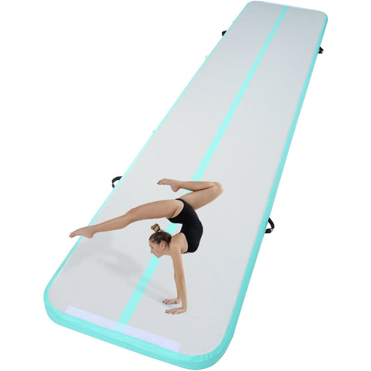 VEVOR Gymnastics Inflatable Air Mat, 4" Thick, 16ft Mint Green - BagNook