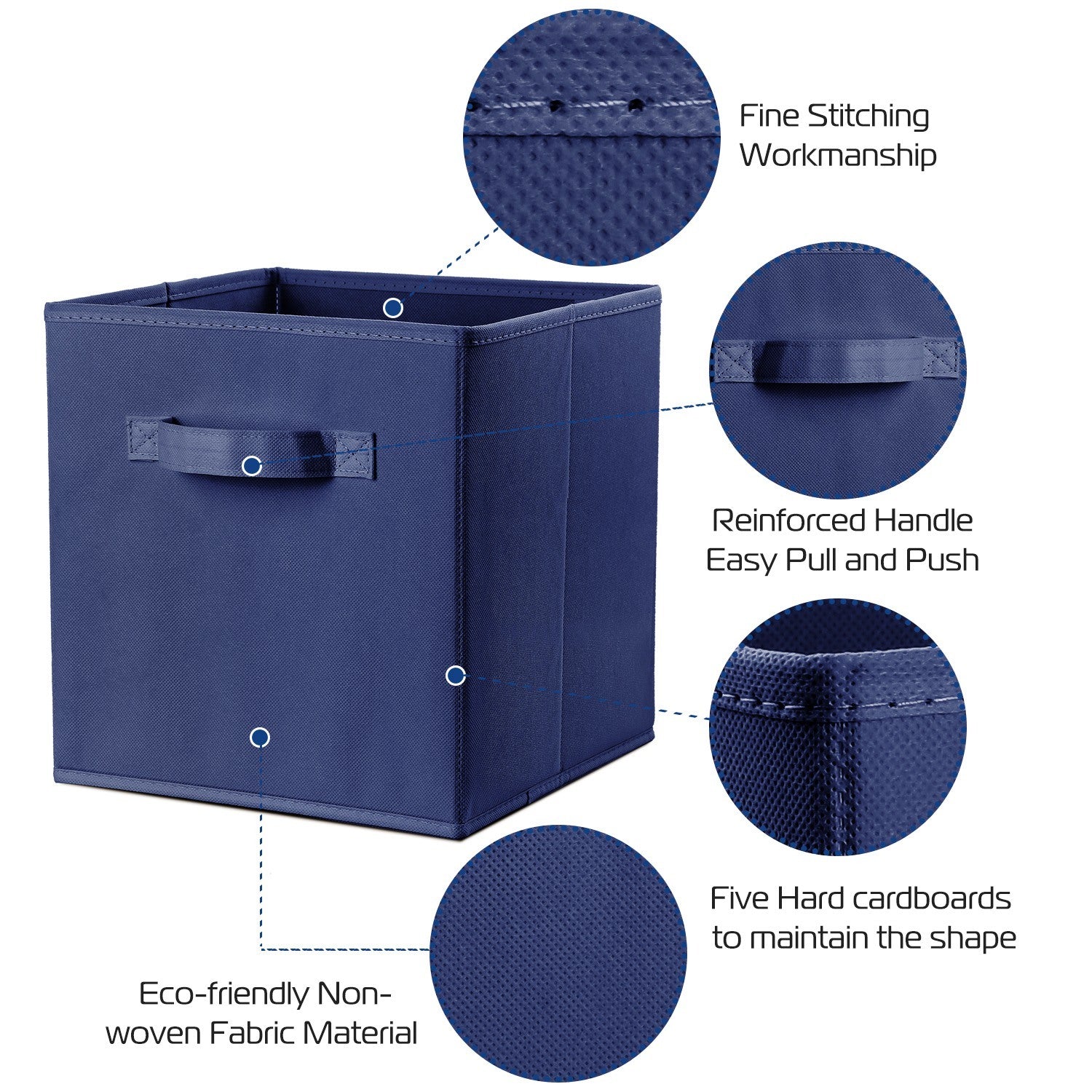 4pc Foldable Cloth Storage Cubes with Handle - Organizer Bins - BagNook