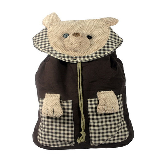 Lazy Bear 100% Cotton Fabric Art School Backpack - BagNook