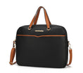 Load image into Gallery viewer, (black)Rose Vegan Leather Laptop Briefcase by Mia K - BagNook
