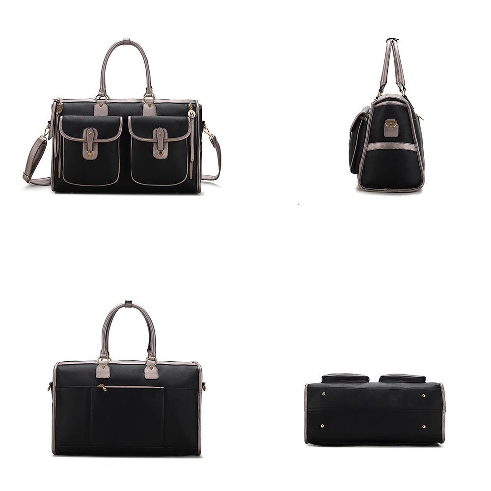(pewter)Genevieve Duffel Color Block by Mia k - BagNook