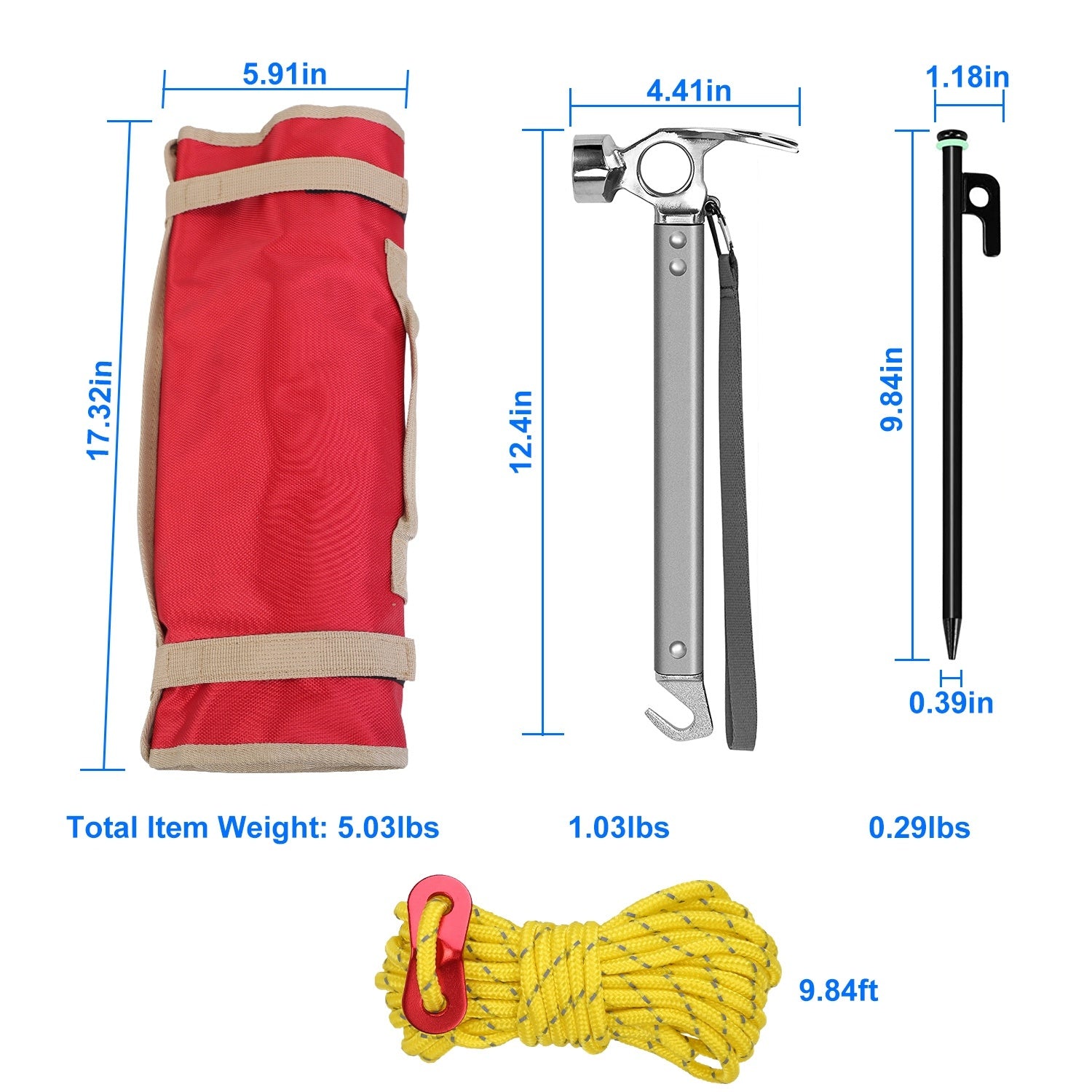 Tent Stakes Camping Accessories Kit - BagNook