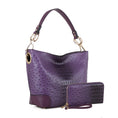 Load image into Gallery viewer, (violet)Wandy Soft Vegan Leather Hobo & Wallet Set by Mia K - BagNook
