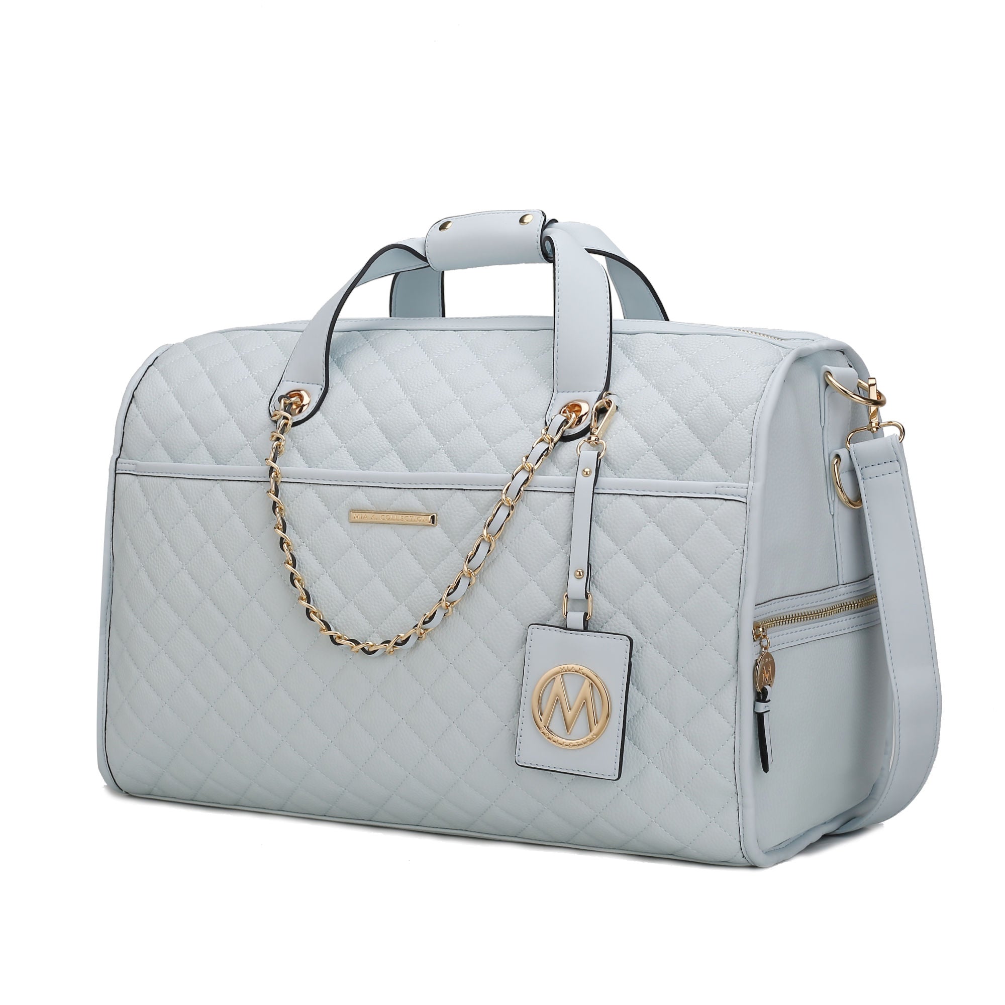 (light blue)Lexie Vegan Leather Women Duffle by Mia K - BagNook