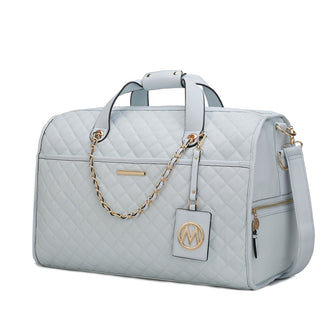 (light blue)Lexie Vegan Leather Women Duffle by Mia K - BagNook