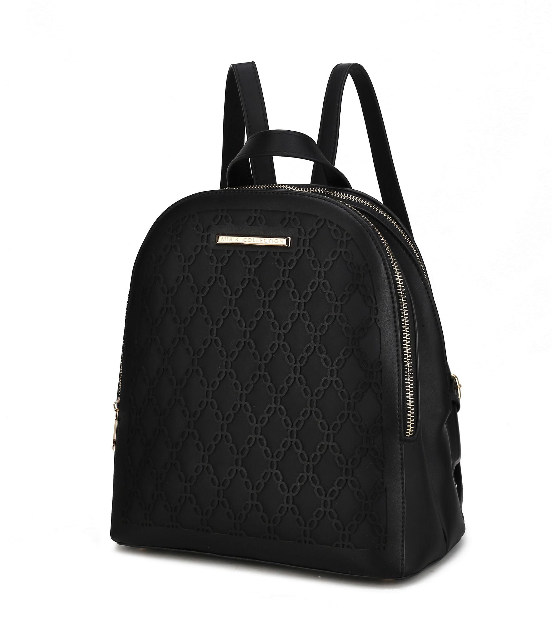 (black)Sloane Vegan Leather Multi-Compartment Backpack by Mia K - BagNook