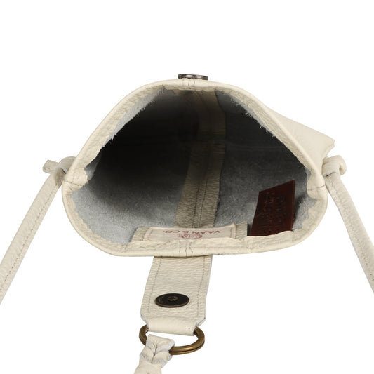 Jennie Small Crossbody w/Slim Strap - Cream White - BagNook