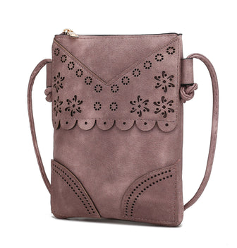 (rose)Amentia Crossbody Vegan Leather Bag by Mia K - BagNook