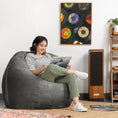 Load image into Gallery viewer, Jaxx Saxx 4 Foot Round Bean Bag, Charcoal - BagNook
