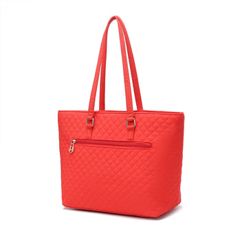 (orange) Quilted Cotton Women Tote - bagNook