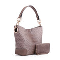 Load image into Gallery viewer, (stone)Wandy Soft Vegan Leather Hobo & Wallet Set by Mia K - BagNook
