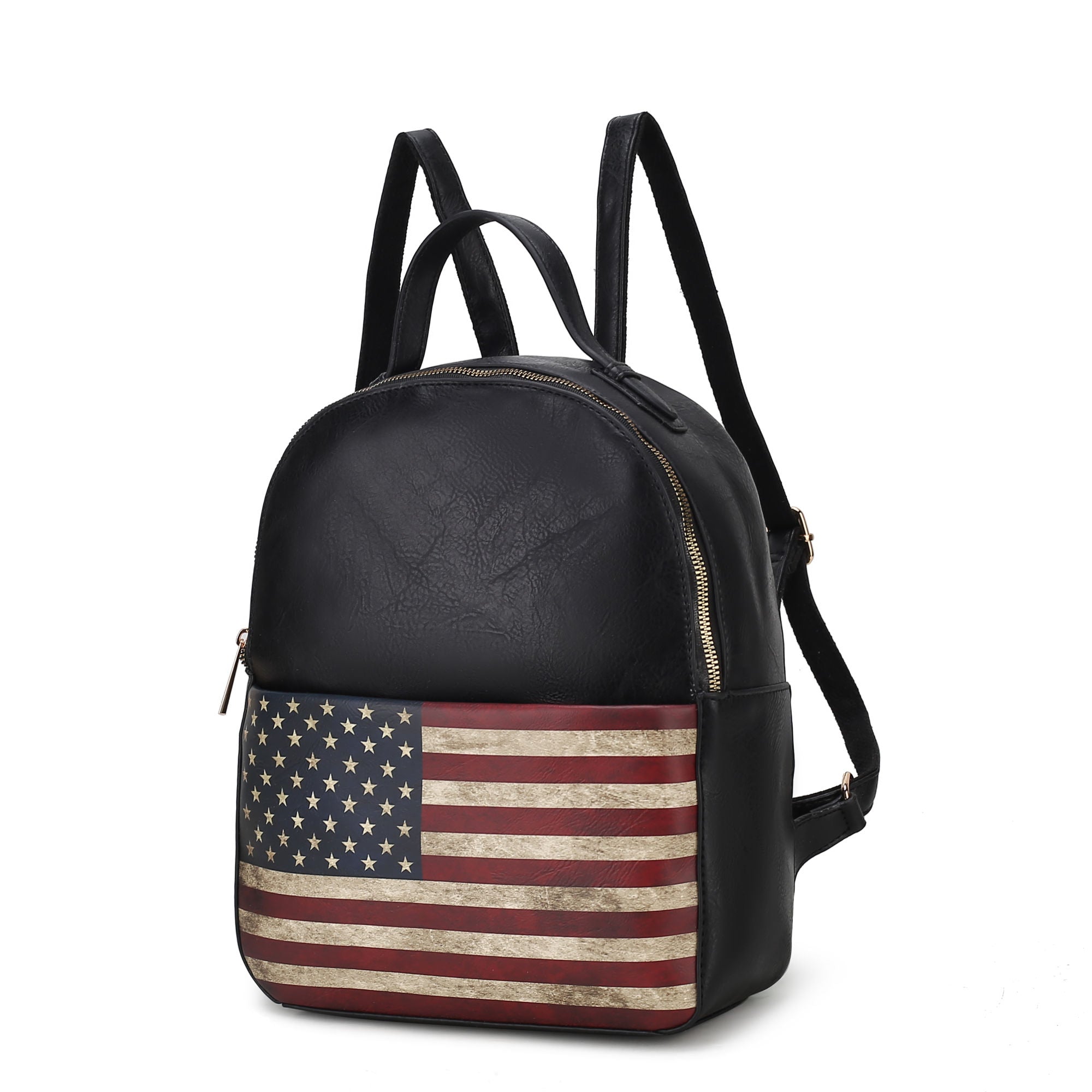 (black)Briella Vegan Leather Women FLAG Backpack by Mia K - BagNook